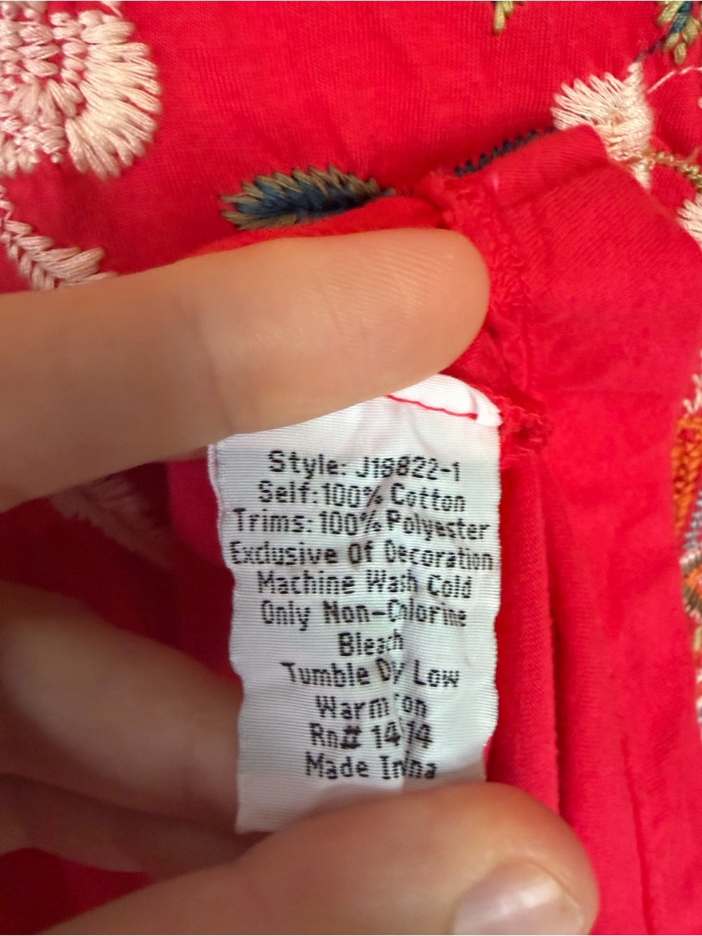 Johnny Was Ellia Fuchsia Embroidered Bird Floral Tunic Boho Cottagecore M - Picture 8 of 15